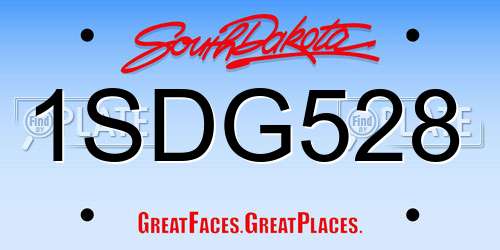 1SDG528 South Dakota License Plate