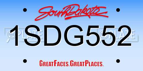 1SDG552 South Dakota License Plate