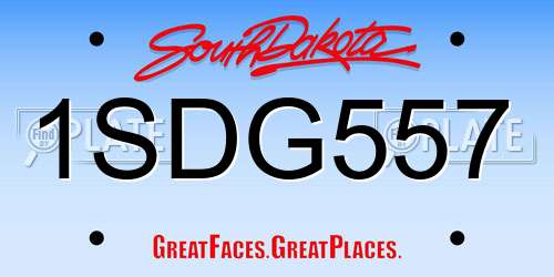 1SDG557 South Dakota License Plate