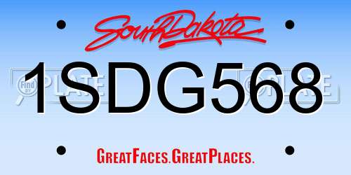 1SDG568 South Dakota License Plate