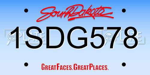 1SDG578 South Dakota License Plate