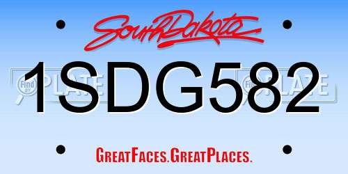 1SDG582 South Dakota License Plate