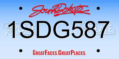 1SDG587 South Dakota License Plate