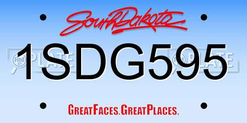 1SDG595 South Dakota License Plate