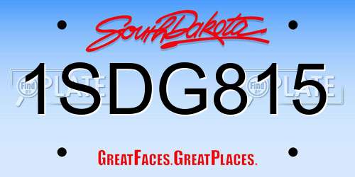 1SDG815 South Dakota License Plate