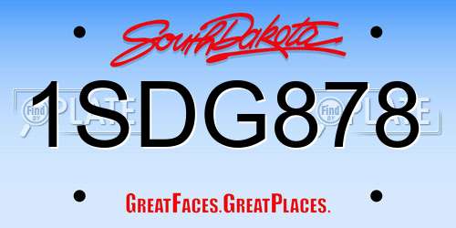 1SDG878 South Dakota License Plate