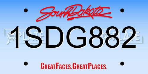 1SDG882 South Dakota License Plate