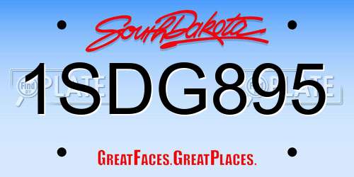 1SDG895 South Dakota License Plate