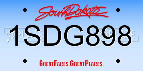 1SDG898 South Dakota License Plate