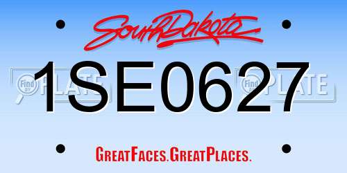 1SE0627 South Dakota License Plate