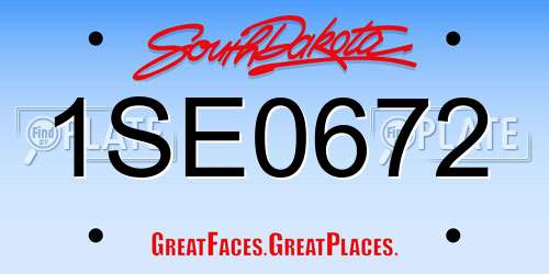 1SE0672 South Dakota License Plate