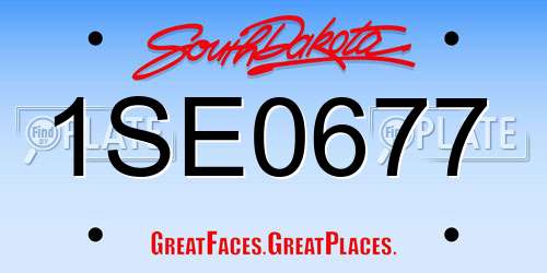 1SE0677 South Dakota License Plate