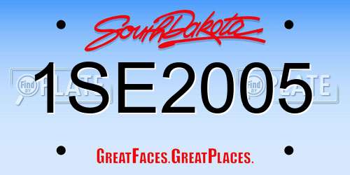 1SE2005 South Dakota License Plate