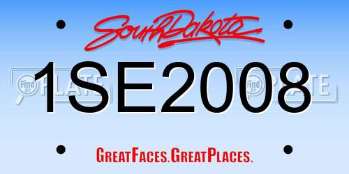 1SE2008 South Dakota License Plate