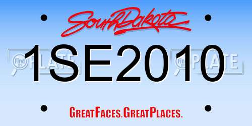 1SE2010 South Dakota License Plate