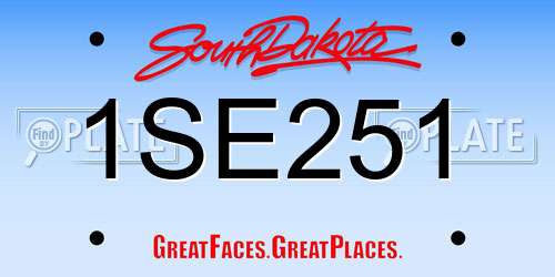 1SE251 South Dakota License Plate