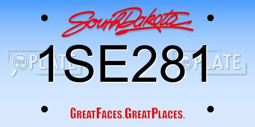 1SE281 South Dakota License Plate