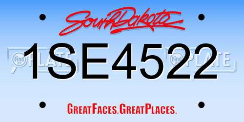 1SE4522 South Dakota License Plate