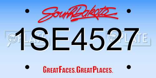 1SE4527 South Dakota License Plate