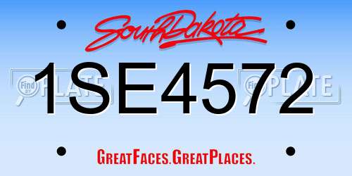 1SE4572 South Dakota License Plate