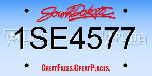 1SE4577 South Dakota License Plate