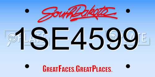 1SE4599 South Dakota License Plate