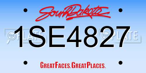 1SE4827 South Dakota License Plate