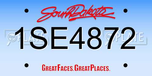 1SE4872 South Dakota License Plate
