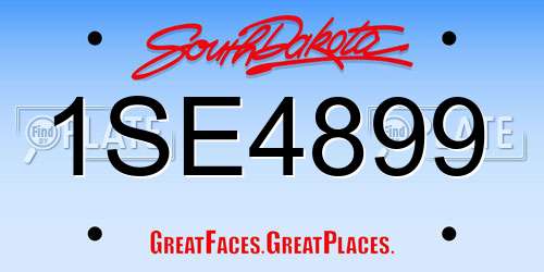 1SE4899 South Dakota License Plate