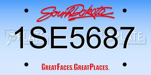 1SE5687 South Dakota License Plate