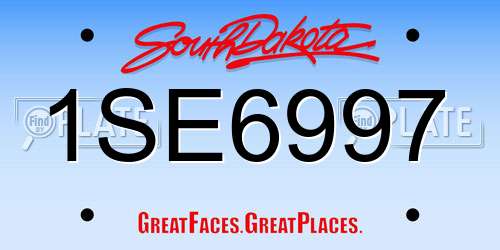 1SE6997 South Dakota License Plate