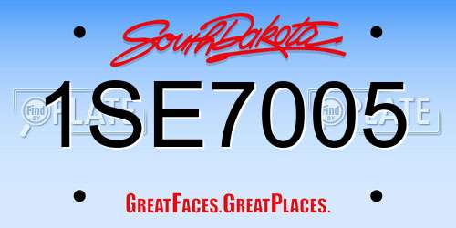 1SE7005 South Dakota License Plate