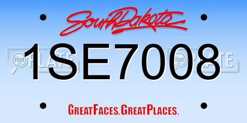 1SE7008 South Dakota License Plate