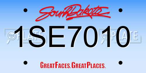 1SE7010 South Dakota License Plate