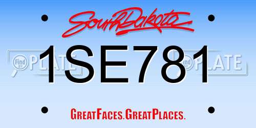 1SE781 South Dakota License Plate