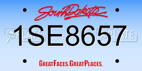 1SE8657 South Dakota License Plate