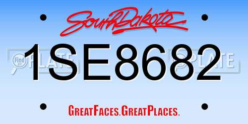 1SE8682 South Dakota License Plate
