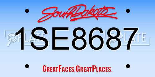 1SE8687 South Dakota License Plate