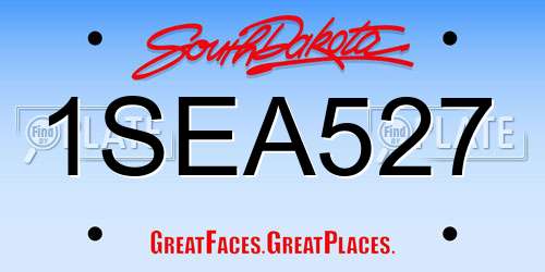 1SEA527 South Dakota License Plate