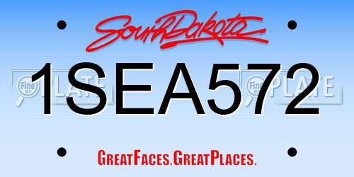 1SEA572 South Dakota License Plate