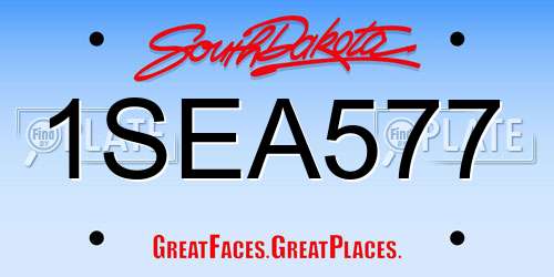 1SEA577 South Dakota License Plate