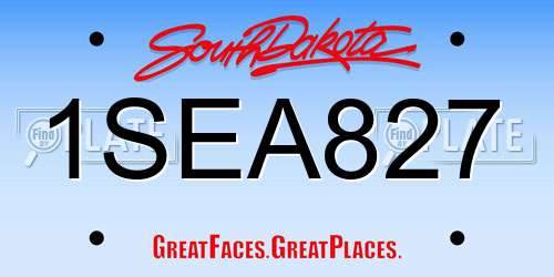 1SEA827 South Dakota License Plate