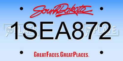 1SEA872 South Dakota License Plate