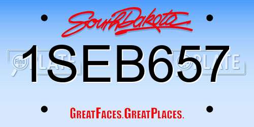 1SEB657 South Dakota License Plate