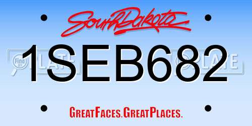 1SEB682 South Dakota License Plate