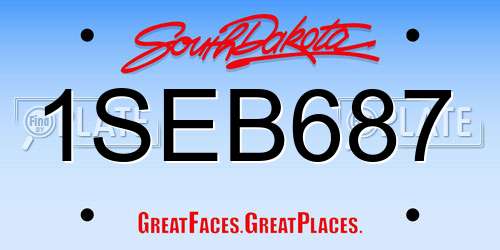 1SEB687 South Dakota License Plate