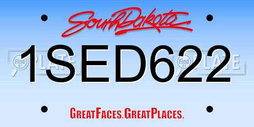 1SED622 South Dakota License Plate