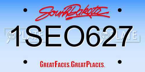1SEO627 South Dakota License Plate