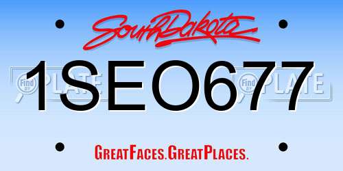 1SEO677 South Dakota License Plate