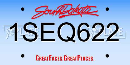 1SEQ622 South Dakota License Plate